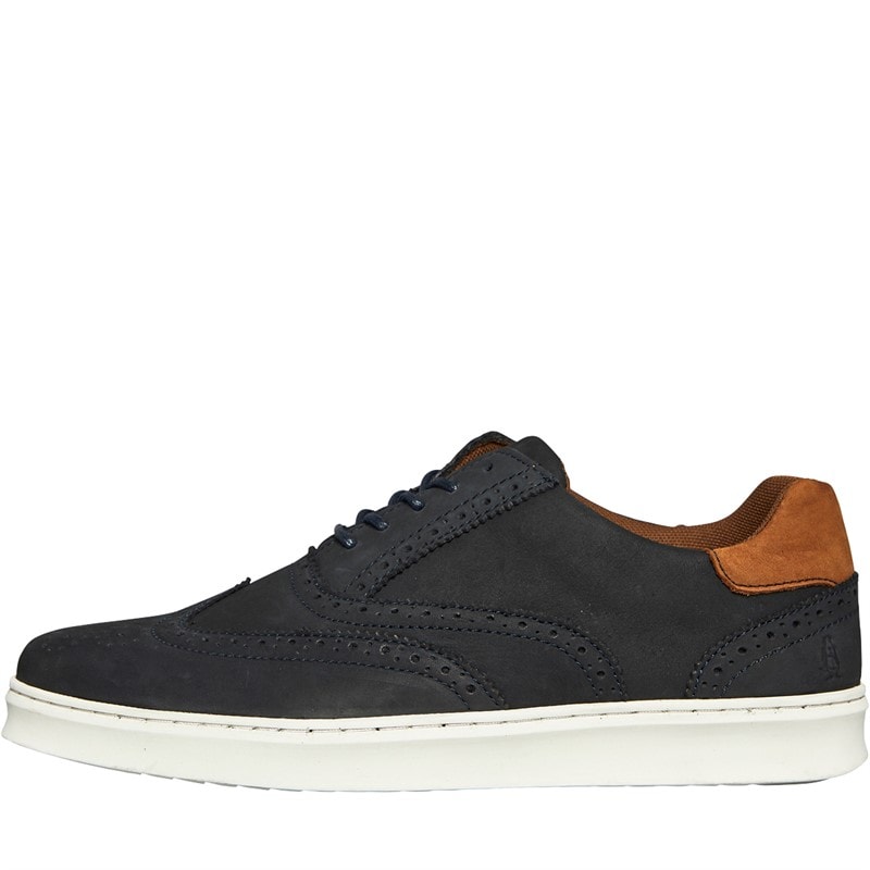 Hush Puppies Mens Matias Brogue Shoes Navy/Tan
