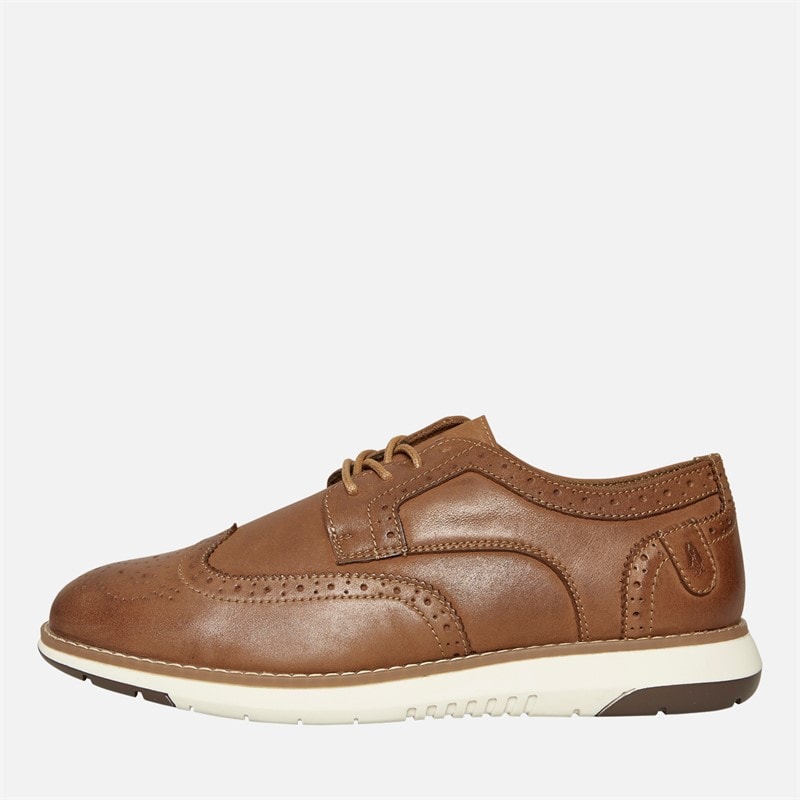 Hush Puppies Mens New Derby Brogue Shoes Tan Leather