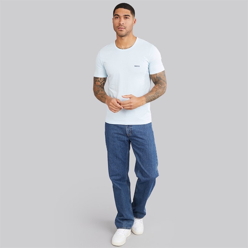 BOSS Mens Three Pack T-Shirts Blue/Blue/Blue - Image 4