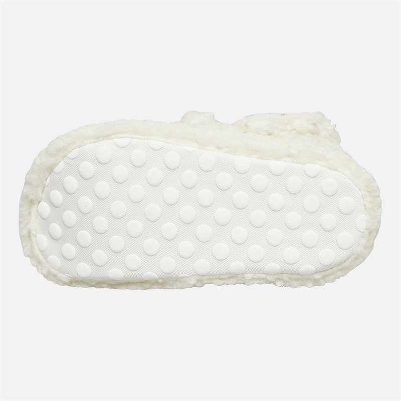 Girls White Borg Slippers White/Red - Image 3