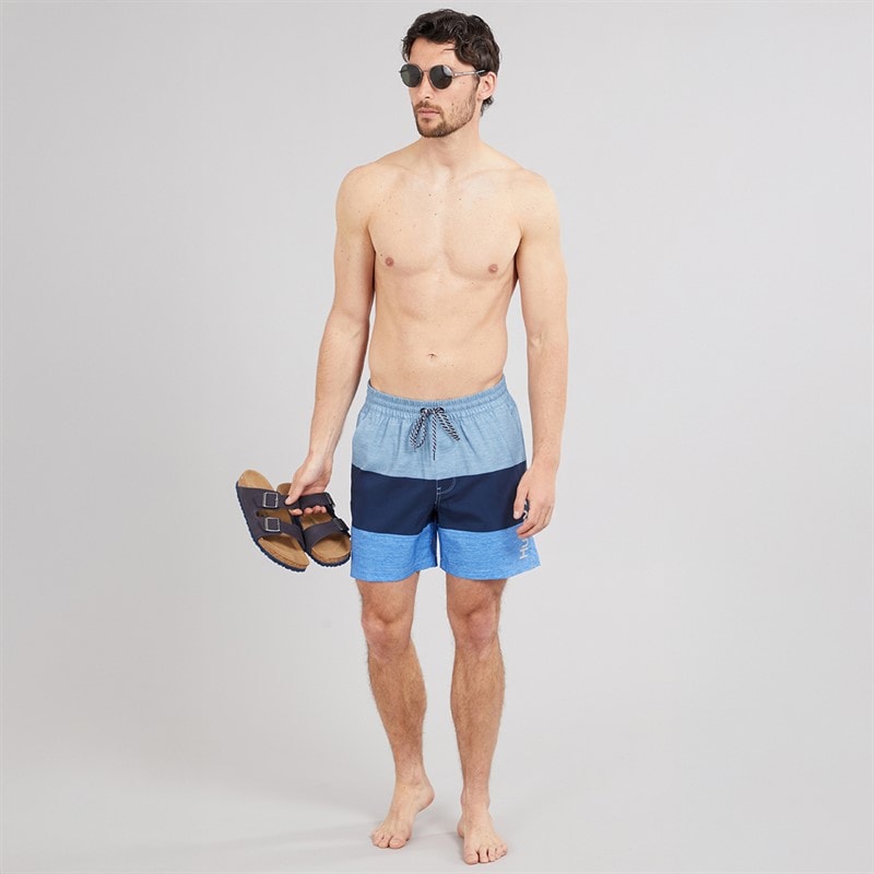 Mens Colour Block Volley Swim Shorts Baby Blue - Image 3