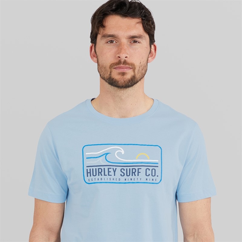 Mens Wave Graphic T-Shirt Baby Blue - Image 3