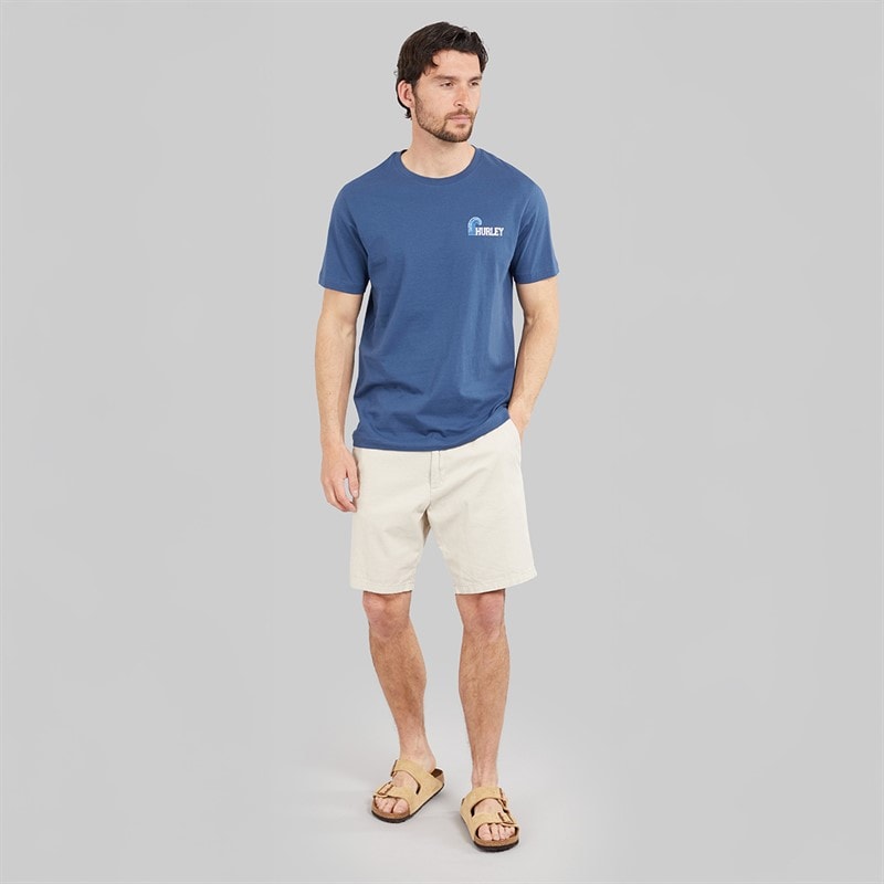 Mens Surf Wave Graphic T-Shirt Industrial Blue - Image 4