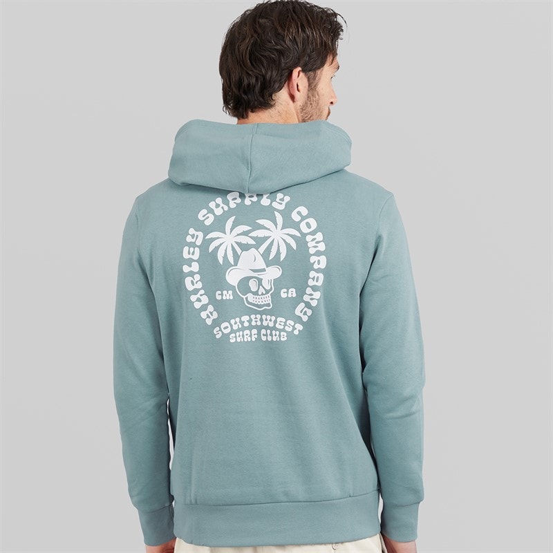 Mens South West Surf Hoodie Grey/Blue - Image 3