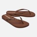 Womens Power Glitter Flip Flops Brown Glitter