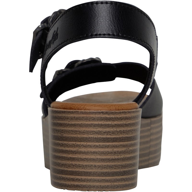 Womens Leeds Platform Sandals Black Dyecut - Image 4