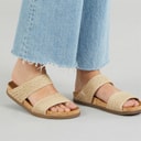 Womens Malibu Leah Mule Footbed Sandals Sunbleach/Natural