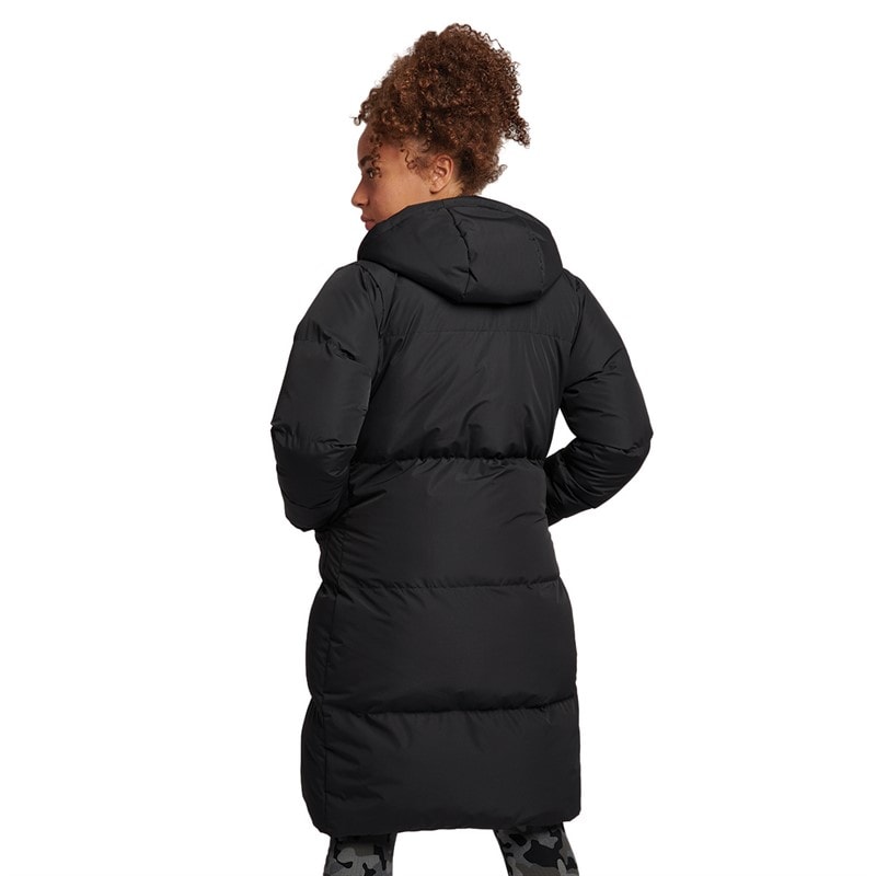 Girls Longline Puffer Coat Black - Image 2