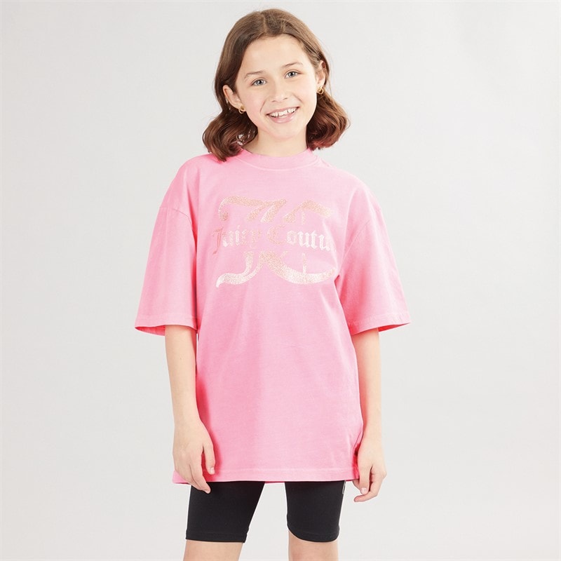 Girls Jersey T-Shirt And Cycling Shorts Set Summer Neon Pink - Image 5