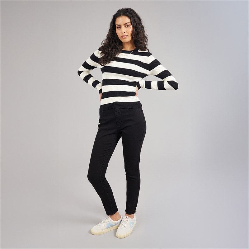 Womens Moon Skinny Jeans Black Denim - Image 3