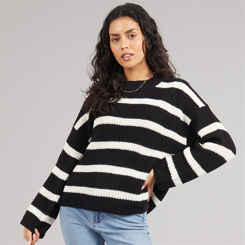 Womens Justy Stripe Jumper Black - Image 3
