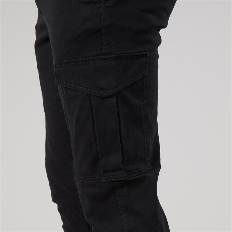 Mens Marco Dean Cargo Pants Black - Image 3