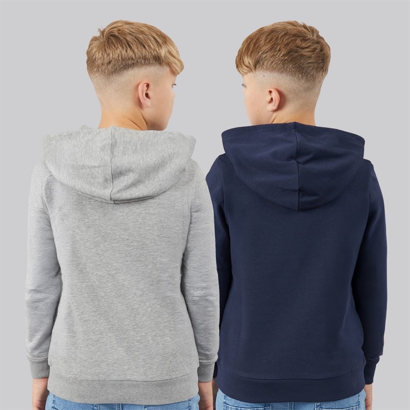 Boys Mikk Two Pack Hoodies Navy Blazer/Light Grey Marl - Image 2