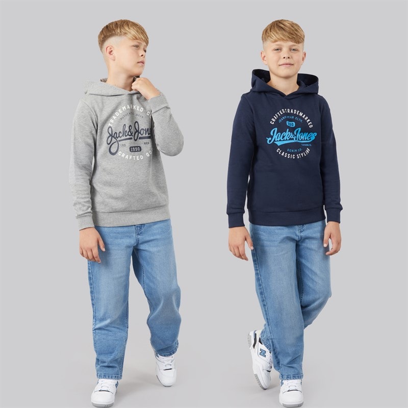 Boys Mikk Two Pack Hoodies Navy Blazer/Light Grey Marl - Image 3