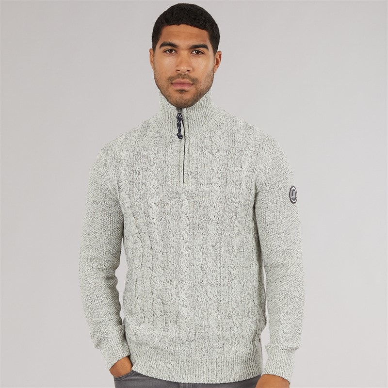 Mens Shane Knit Jumper Silver Birch - Image 3