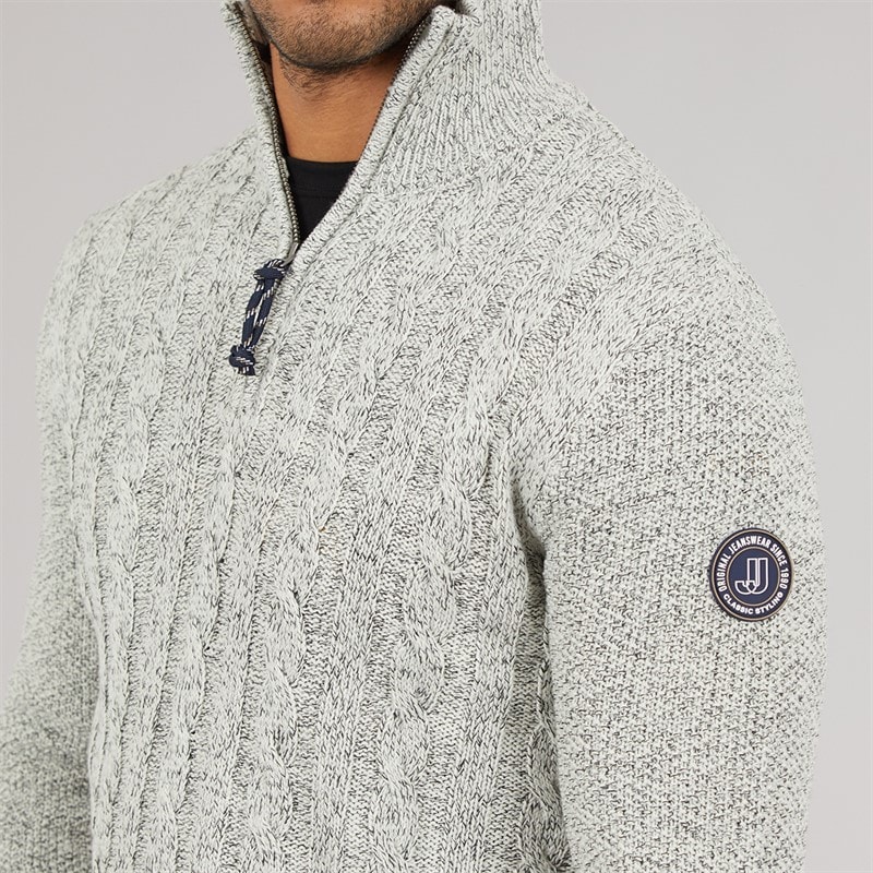 Mens Shane Knit Jumper Silver Birch - Image 5