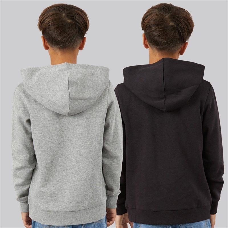 Boys Thomas Two Pack Hoodies Light Grey Melange/Black - Image 2