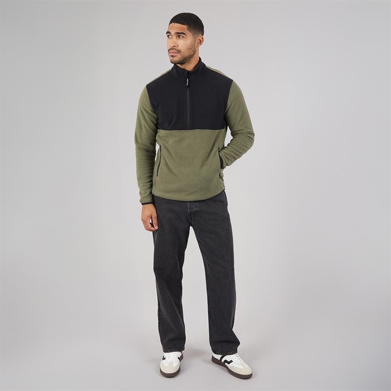 Mens Flame Half Zip Fleece Dusty Olive - Image 3
