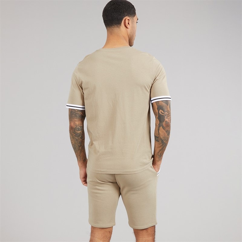 Mens Jaxon T-Shirt And Shorts Set Crockery - Image 2