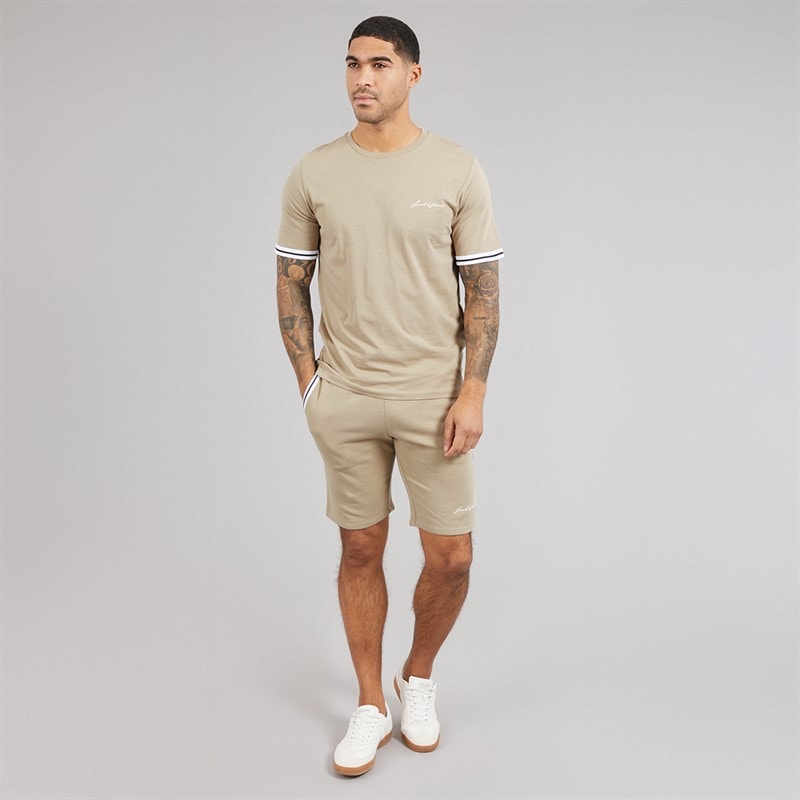 Mens Jaxon T-Shirt And Shorts Set Crockery - Image 4