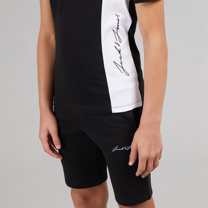 Boys Jax Blocking T-Shirt And Shorts Set Black - Image 3