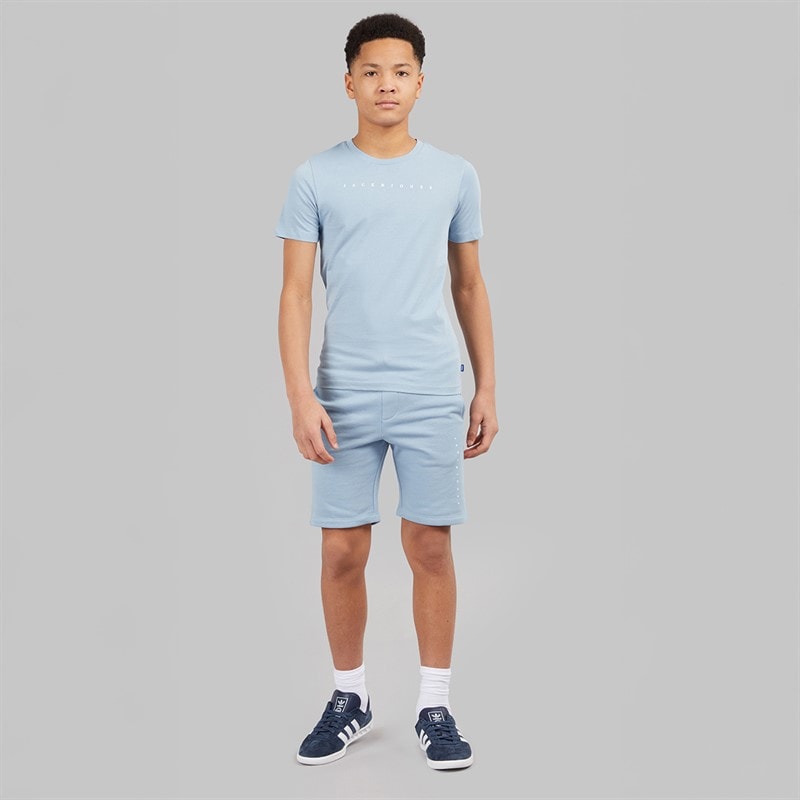 Boys Font T-Shirt And Shorts Set Ashley Blue - Image 4