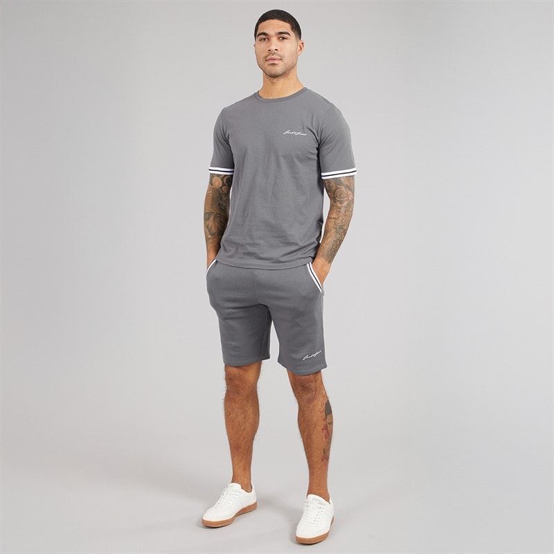 Mens Jaxon T-Shirt And Shorts Set Castlerock - Image 4