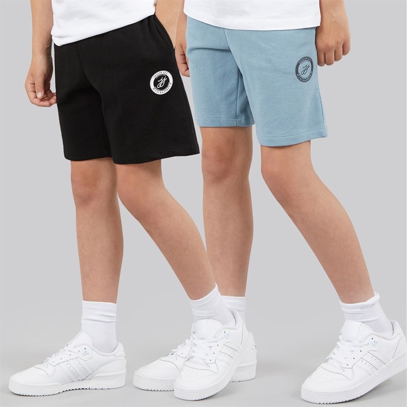 Boys Two Pack Theo Sweat Shorts Black - Image 1