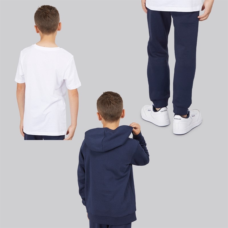 Boys Structure Three Pack Hoodie T-Shirt And Joggers Co-Ord Set Navy Blazer - Image 2