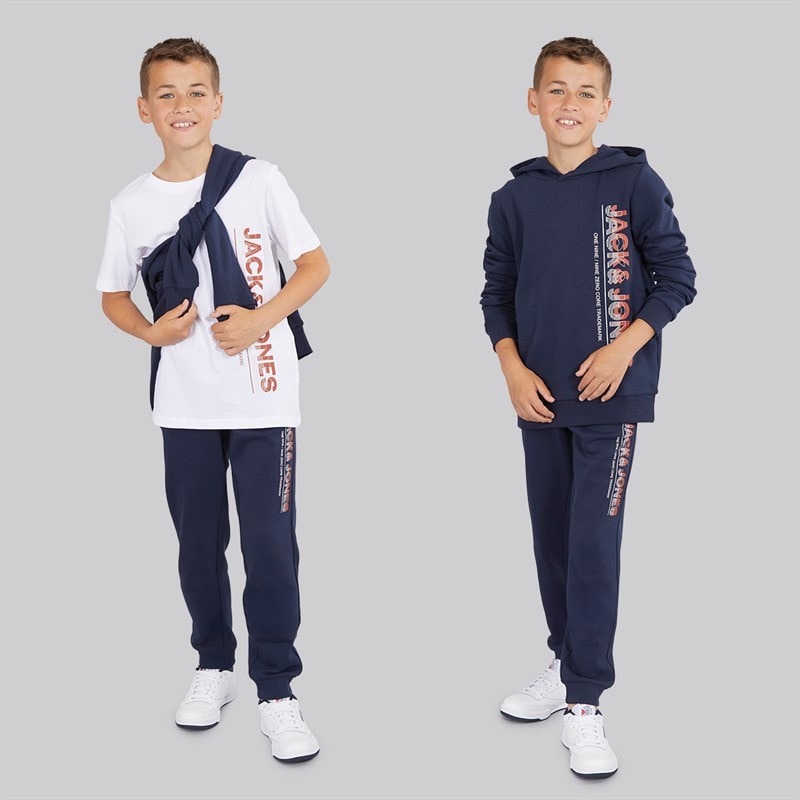 Boys Structure Three Pack Hoodie T-Shirt And Joggers Co-Ord Set Navy Blazer - Image 3