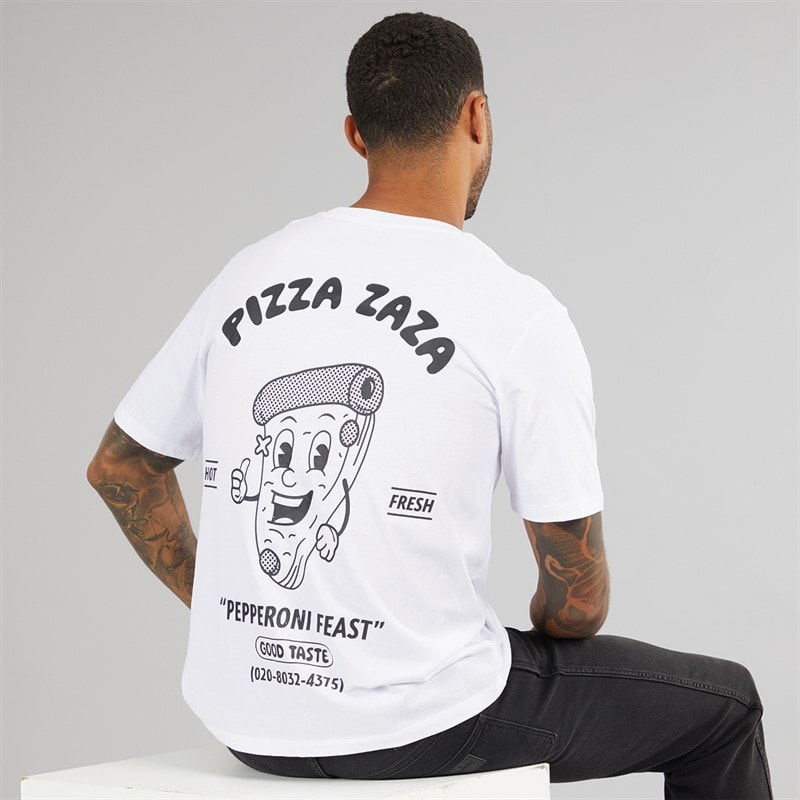 Mens Relaxed Fit Back Print Two Pack T-Shirts Black/White - Image 5