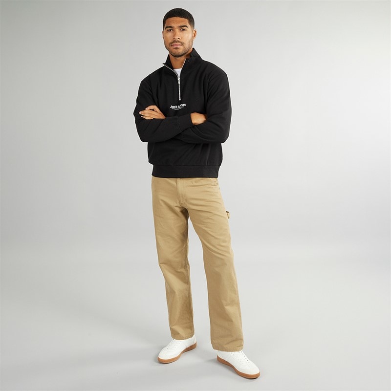 Mens Vesterbro 1/4 Zip Sweatshirt Black/White - Image 3