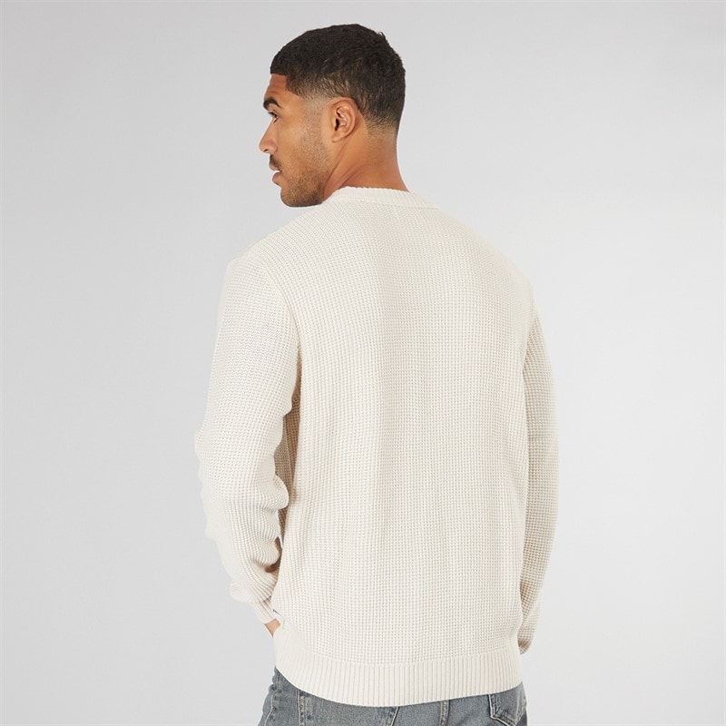 Mens Rice Knit Jumper Oatmeal - Image 2