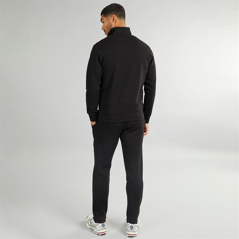 Mens Mountain Open Hem 1/4 Tracksuit Black - Image 2