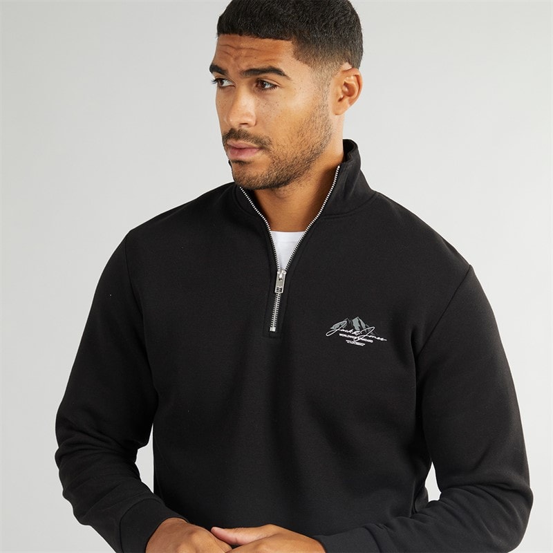 Mens Mountain Open Hem 1/4 Tracksuit Black - Image 3