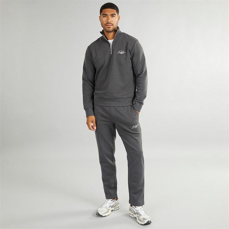 Mens Mountain Open Hem 1/4 Tracksuit Asphalt - Image 4