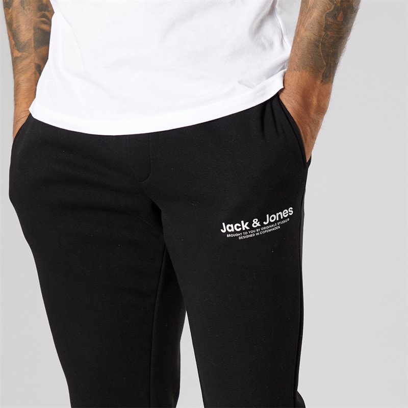 Mens Vesterbro Open Hem Joggers Black/White - Image 3
