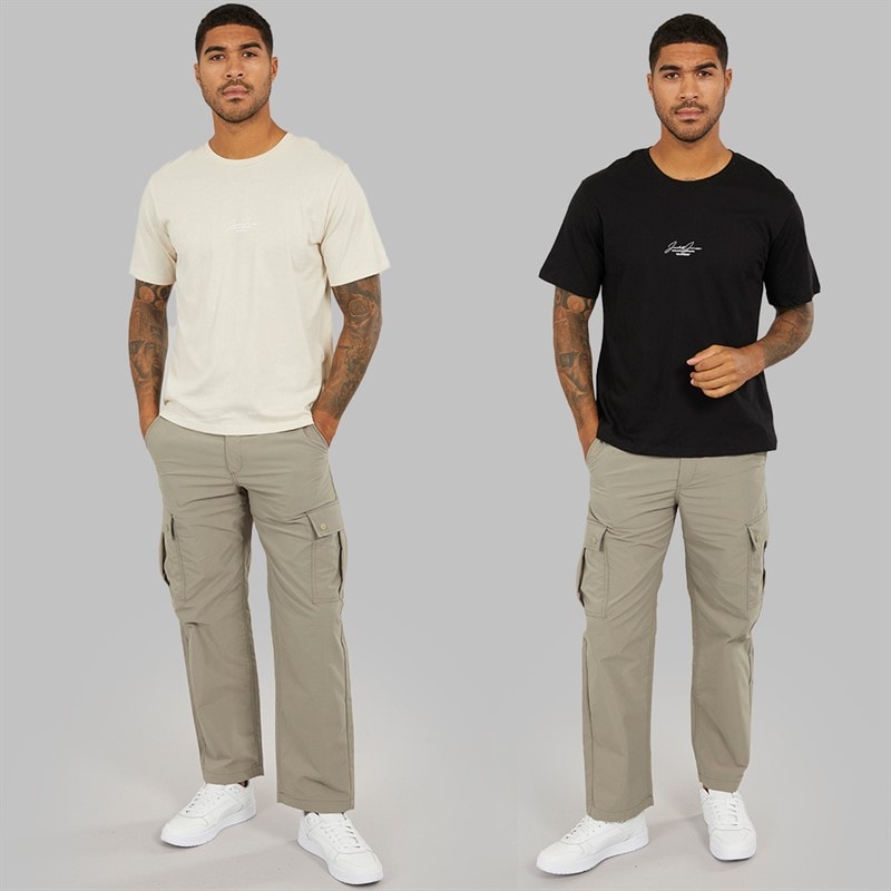 Mens Cover Script Two Pack Relaxed T-Shirts Black/Moonbeam - Image 3