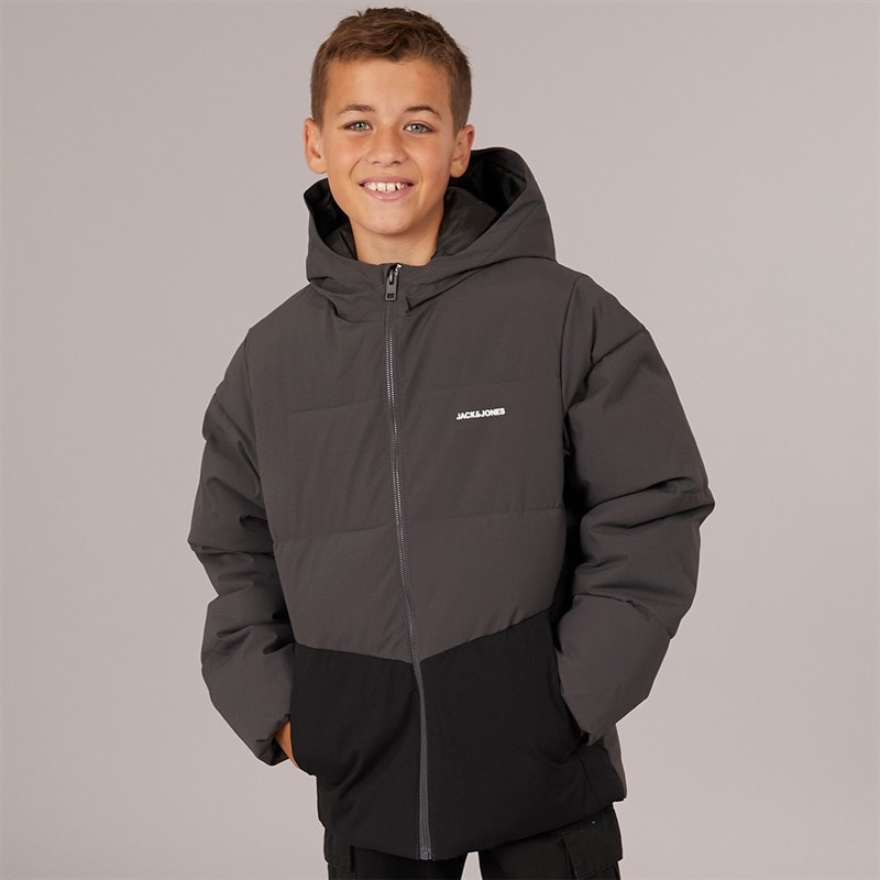 Boys Brady Puffer Jacket Asphalt - Image 3