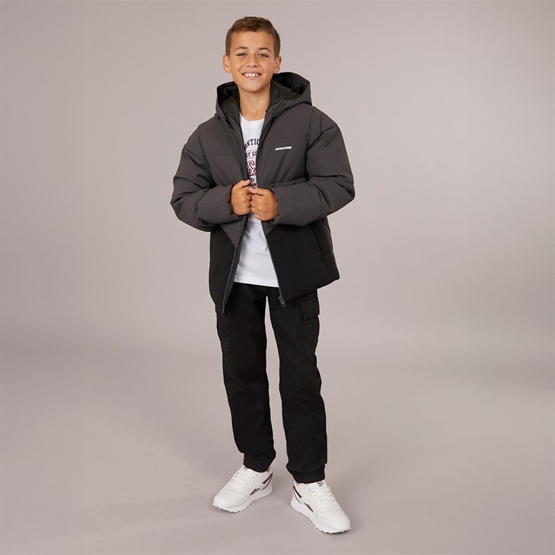 Boys Brady Puffer Jacket Asphalt - Image 4