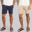 Mens JJ Dave Two Pack Chino Shorts Navy/White Peppper