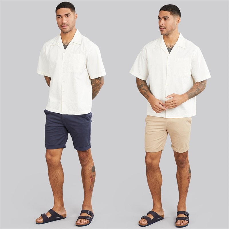 Mens JJ Dave Two Pack Chino Shorts Navy/White Peppper - Image 3