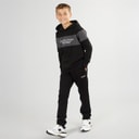 Boys Lakewood Hoodie And Joggers Tracksuit Black/Dark Grey Marl Panel