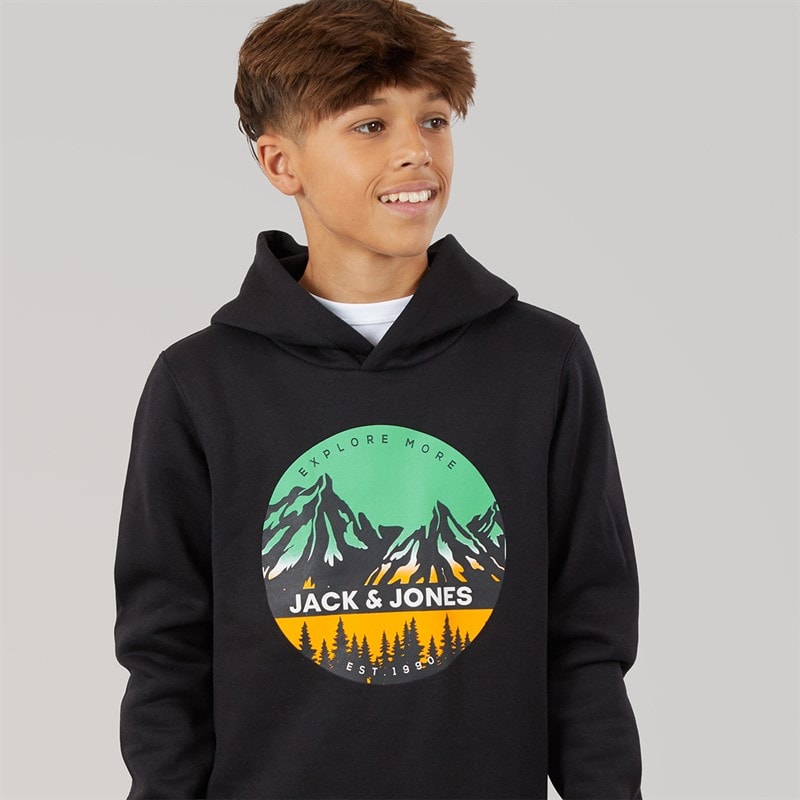 Boys Peak Hoodie Black - Image 3
