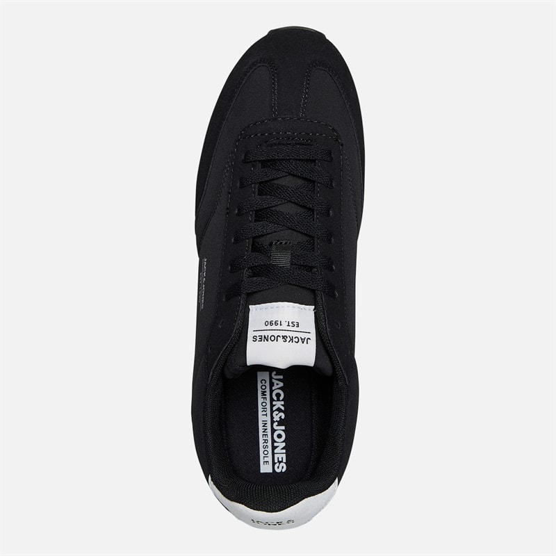 Mens Retro Runner Trainers Black - Image 4