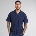 Mens Summer Resort Short Sleeve Shirt Navy Blazer