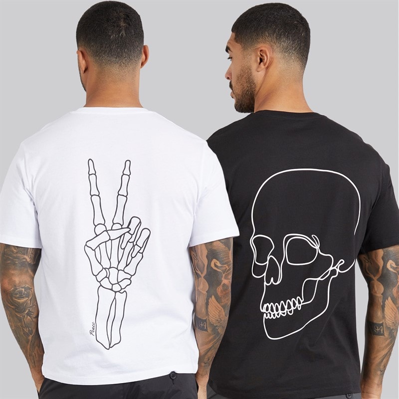 Mens Egon Print Two Pack T-Shirts Black/White - Image 3