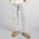 Mens Kane Paros Linen Blend Trousers Crockery
