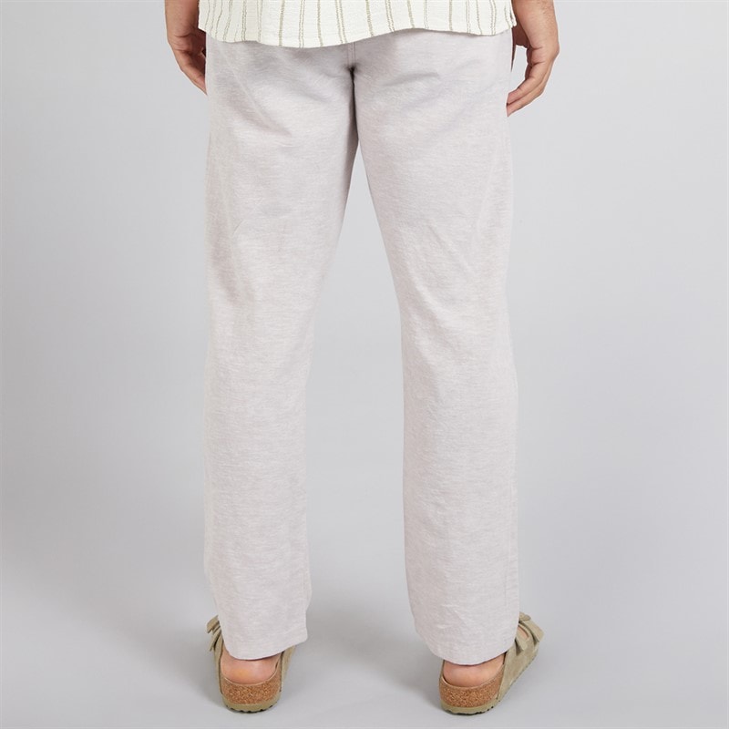 Mens Kane Paros Linen Blend Trousers Crockery - Image 2