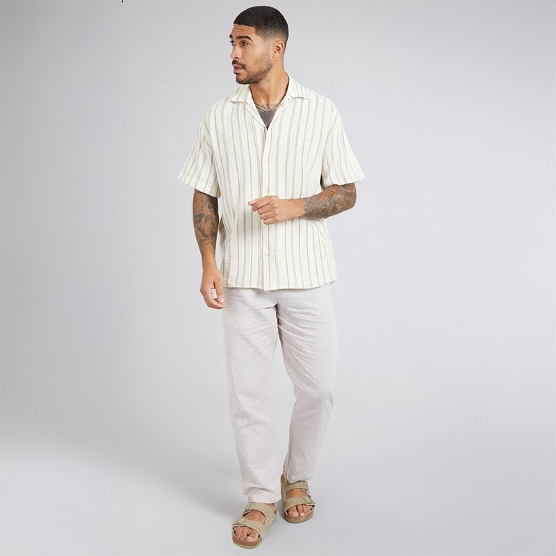Mens Kane Paros Linen Blend Trousers Crockery - Image 3